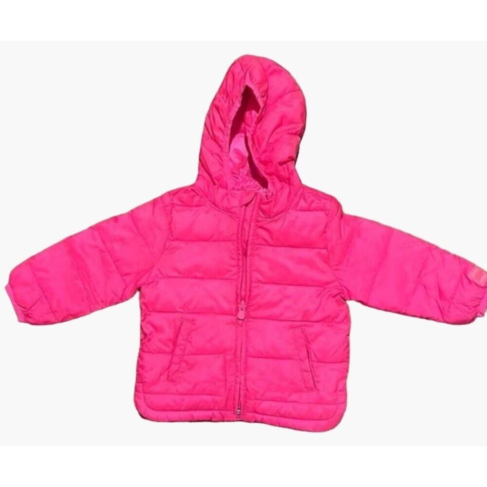 Baby GAP Hot Neon Pink Puffer Coat Toddler Girls Size 2 Excellent VERY gently us